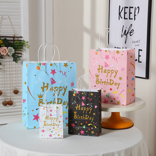 New Fashion Gift Bag, Instagram Inspired, Fresh and Cute Handbag with Cartoon Stars, Children's Birthday Gift Bag, Factory Wholesale