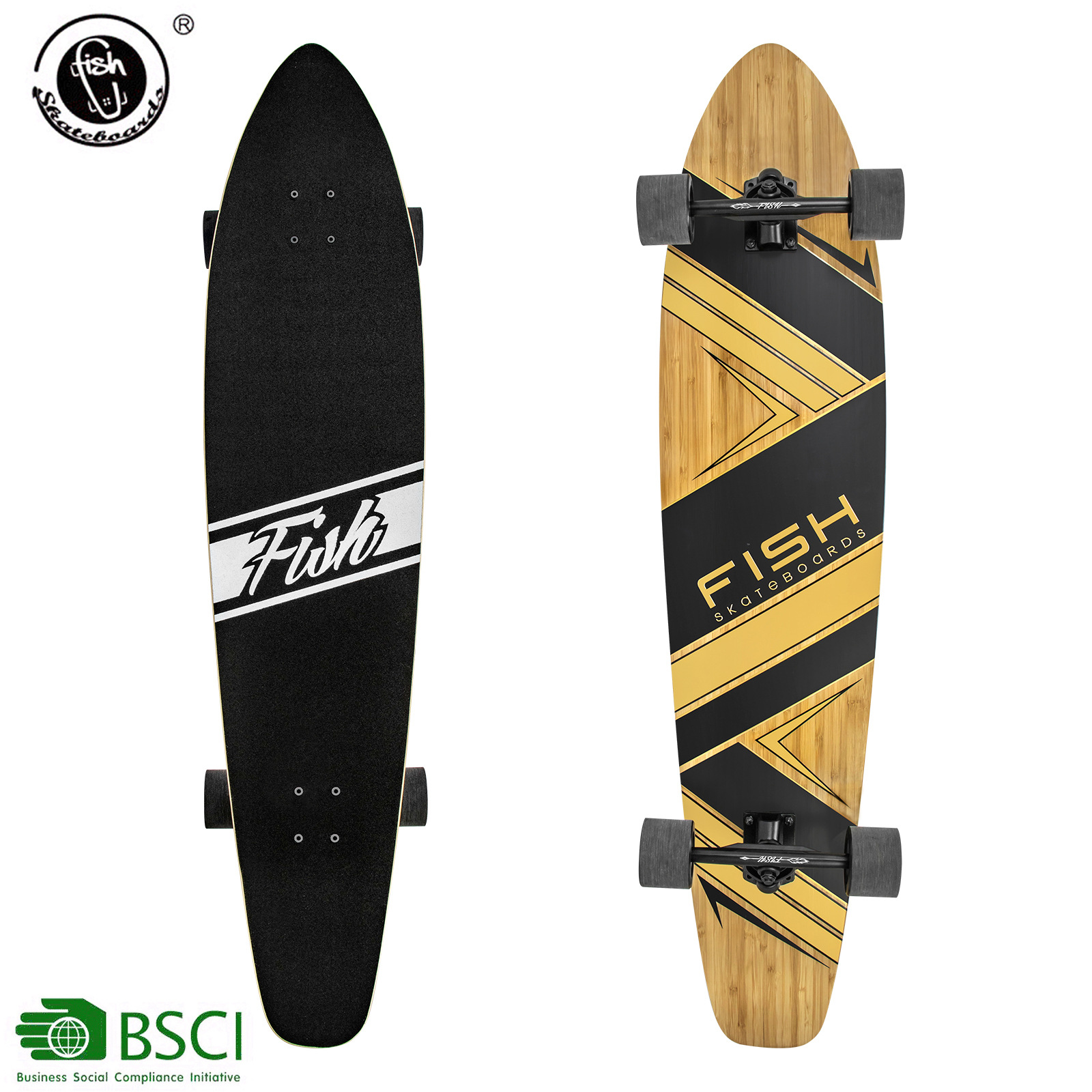 fish skateboard Chinese maple big fish Board 44-inch four-wheel long skateboard skateboard wholesale