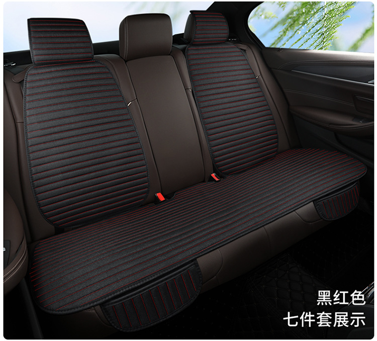 Linen Car Seat Cushion Wholesale Four-Season Universal Breathable Small Waist Three-Piece Set Multi-Piece Set Main and Passenger Single Seat Foreign Trade