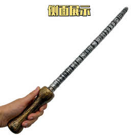 将军刀宝剑玩具刀剑塑料剑带刀鞘软剑身模型古银色刀剑砍刀道具