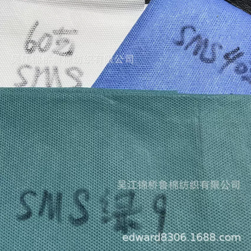 纳米银抗菌抑菌SMSSS无纺布印花淋膜复合亲水膜隔离衣空调过滤布