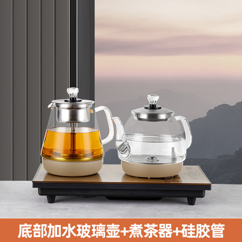 Automatic bottom water filling silver ware electric kettle tea table integrated tea set tea ware set