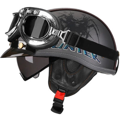 Motosiklet kaskı (dəbilqə) – Men and Women Summer All-Season Motorcycle - sub-grey-demon-hunter-tea-mirrorsilver-frame-mirror-m