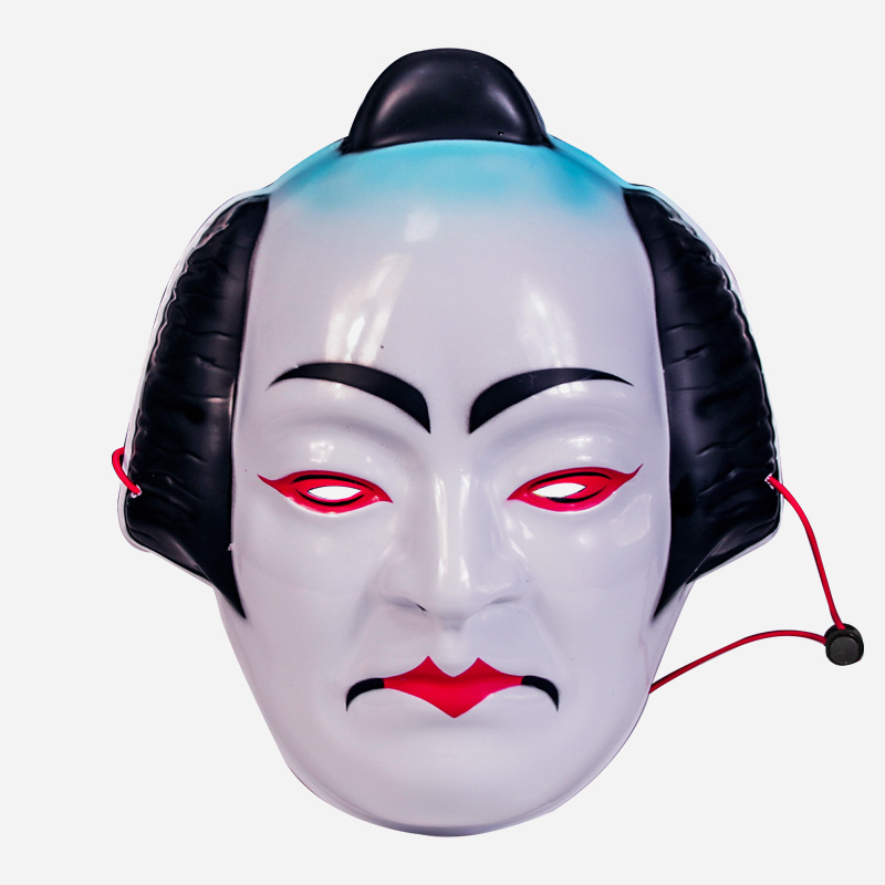 Estilo japonés kabuki geisha rendimiento cara completa hombres y mujeres PVC Festival vestido máscara image 6