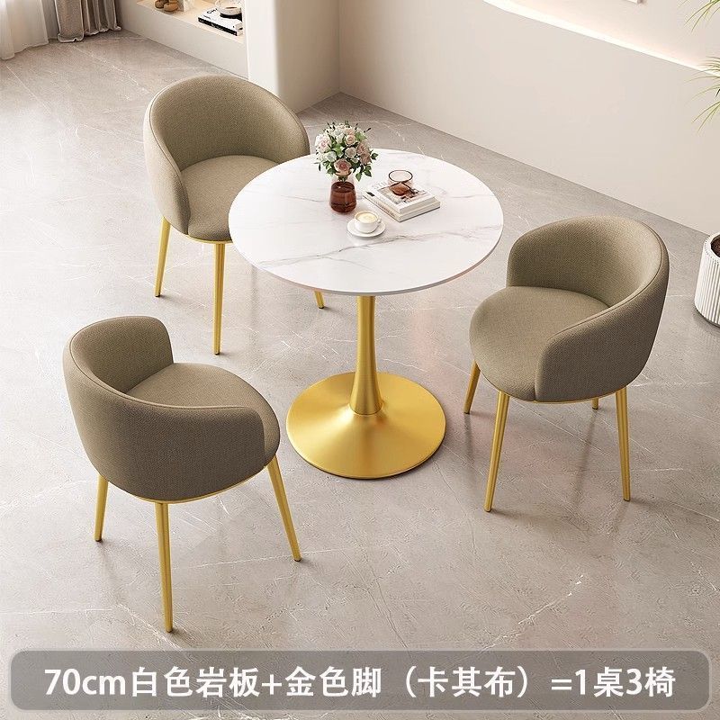 Mesa y silla de negociación de roca de lujo nórdica balcón de recepción oficina de recepción mesa redonda de ocio apartamento mesa de comedor doméstica