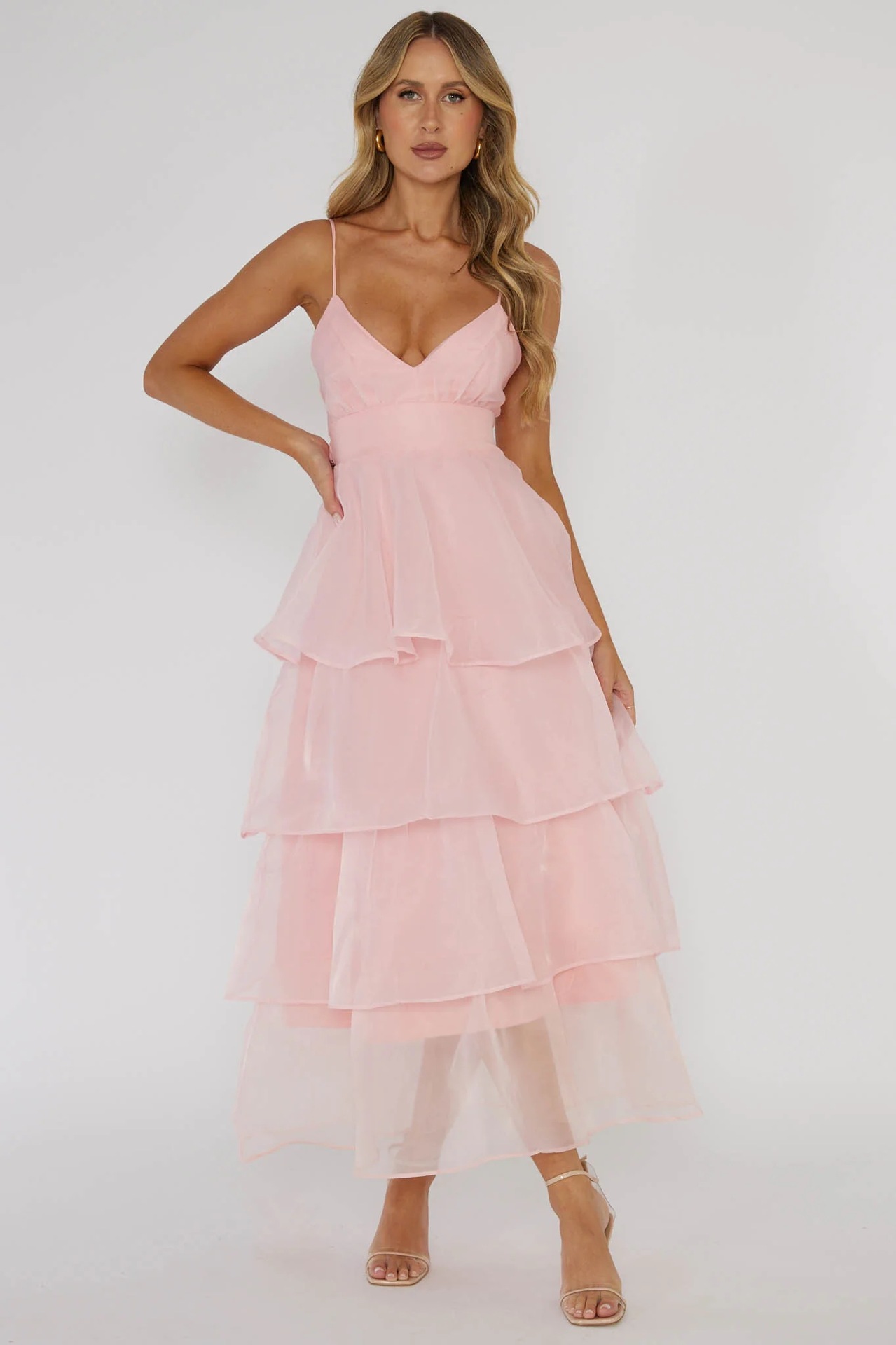 Women's Clothing Organza Deep V Backless Suspender Dress Casual Holiday Fairy Dress_voghion.com