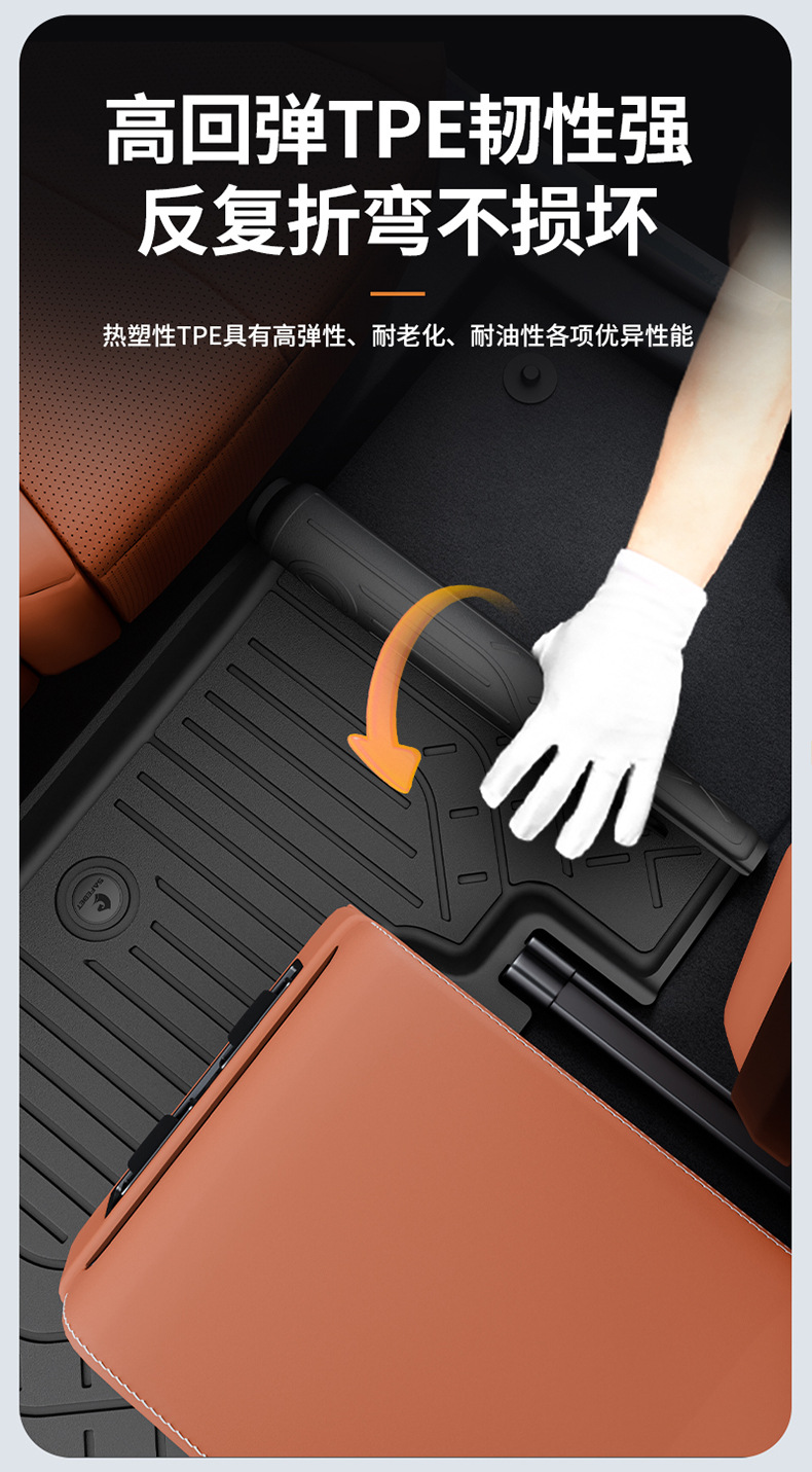 Suitable for Fang Cheng Bao Titanium 7, Titanium 3, and Leopard 5 Flash Charging Version Vehicles, All-Weather Tpe Car Floor Mats and Trunk Mats