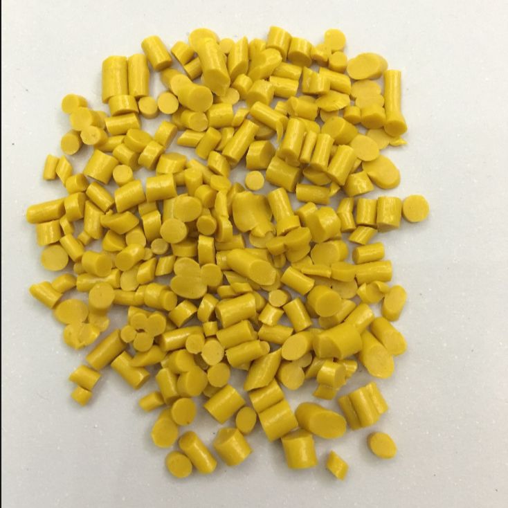 自产PVC注塑颗粒塑料再生粒子黄色料粒鞋底原材料厂家批发