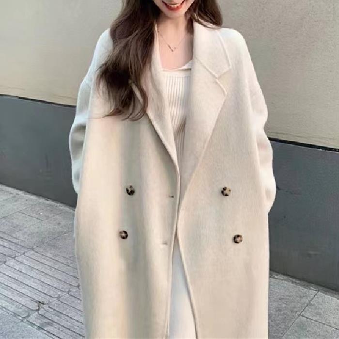 Women's autumn and winter new style over-the-knee loose silhouette coat long thickened coat for women_voghion.com
