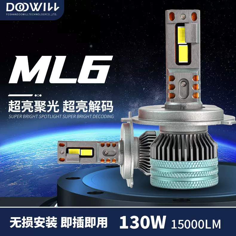 定制迷你款双铜管汽车LED大灯超亮聚光车灯改装冷铜管led车灯