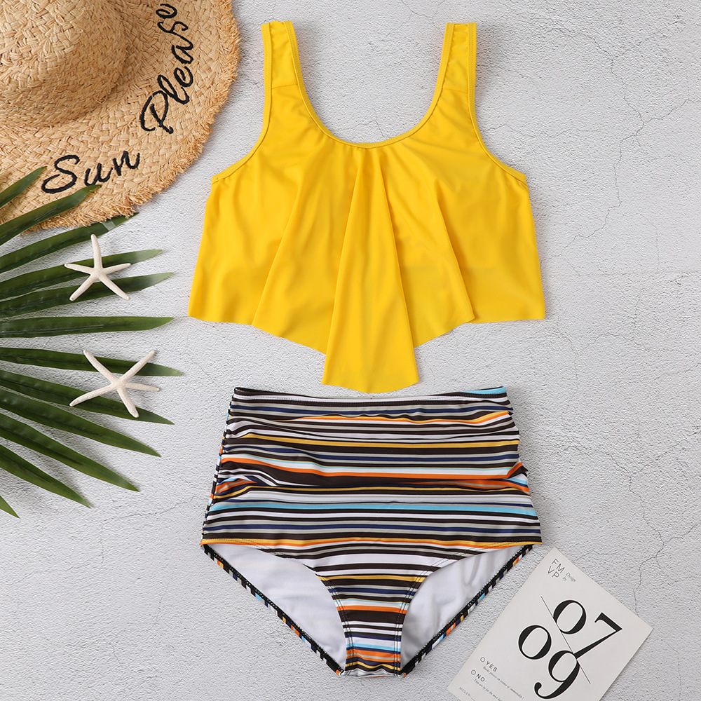 91g Weight Polyester Fabric Type Ditsy Floral, Solid Color Pattern L, M, S, XL, XXL Size Ditsy Floral Solid Color Tankinis 3