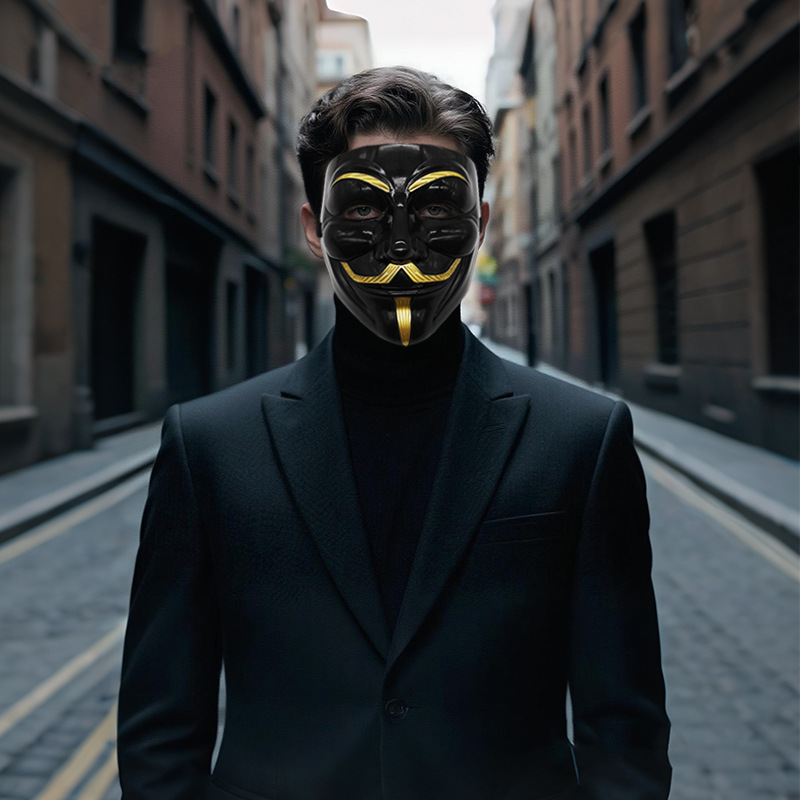 クロスボーダーVフェイスハロウィンマスク復讐仮面舞踏会マスクパフォーマンスフルフェイスホワイトストリートダンスメンズパーティーVフェイス