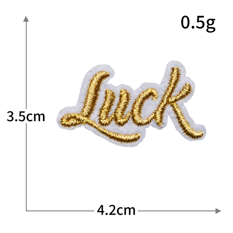 国境を越えた人気刺繍金糸銀糸星月布貼りパソコン刺繍英語文字愛服装シール|undefined