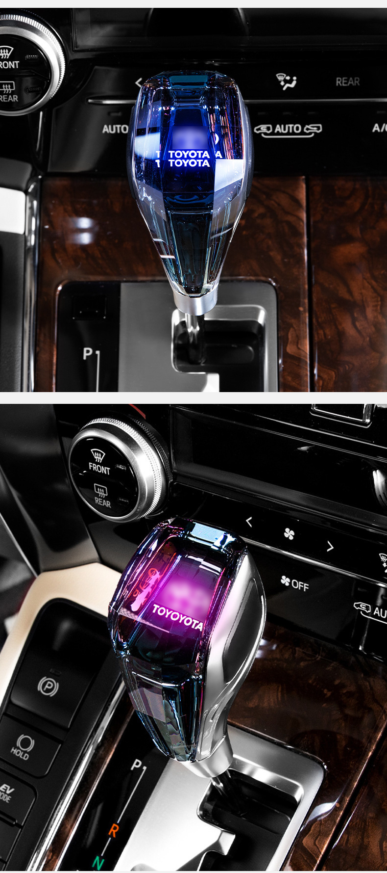 Suitable for Toyota 09-21 Highlander Prado Luminous Crystal Gear Knob Modified Gear Shift Head Car Accessories