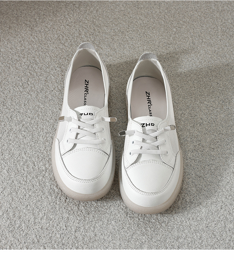 Giày sneaker nữ đế bằng phong cách Đức huấn luyện, mặt lưới thoáng khí, nhẹ, dễ phối đồ — A180E Màu be chi tiết 24