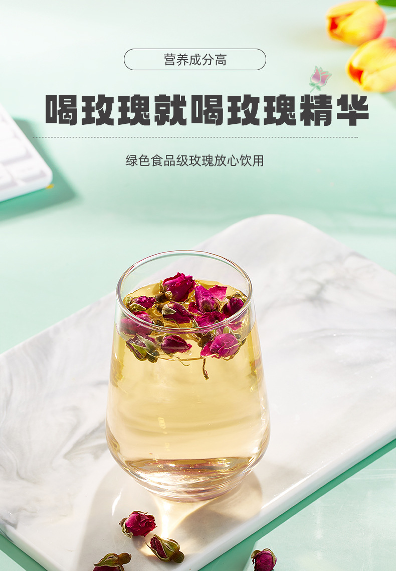 Six Jar Floral Herbal Tea Blend with Tai Ju Rose Hawthorn Jasmine Honeysuckle Dried Flowers key features