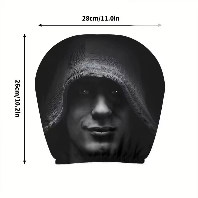 Transfronterizo Amazon negro calavera extraña impresión de automóviles reposacabezas cubierta general elástica cubierta de cabeza divertida