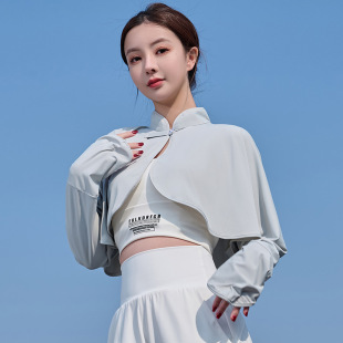 Chinese Style Ice Silk Thin Shawl Sun Protection Clothing Women's Summer 2024 New Outdoor Driving Shawl Cardigan Sun Protection Clothing
