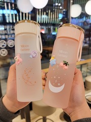 Creative sanding plastic cup water cup for women summer Insta minimalist anti-slip cup for men students cute portable go-to cup