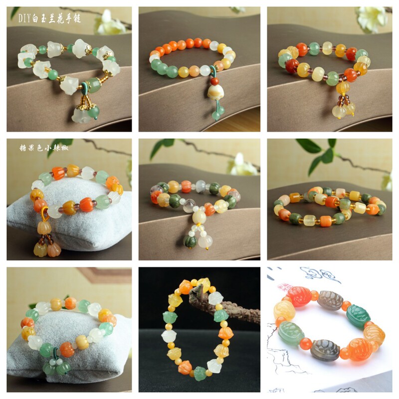 Gold jade bracelet Xinjiang Karamay Gold Jade colorful pumpkin beads bracelet candy color women's bracelet Gold jade bracelet Xinjiang Karamay Gold Jade colorful pumpkin beads bracelet candy color women's bracelet