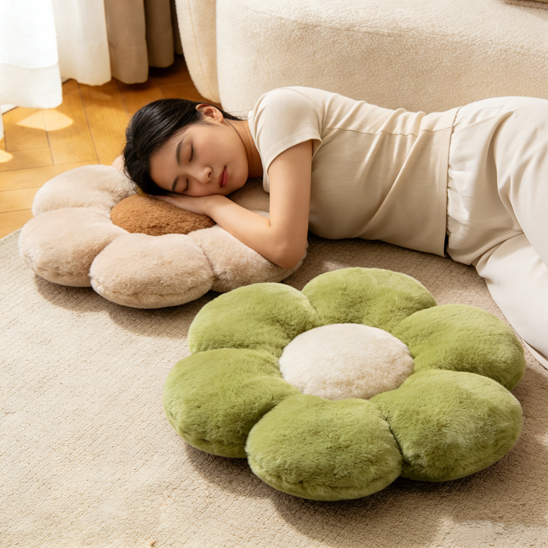 Cojín de Tatami con Forma de Flor de Peluche Corto Suave para Oficina y Auto image 3