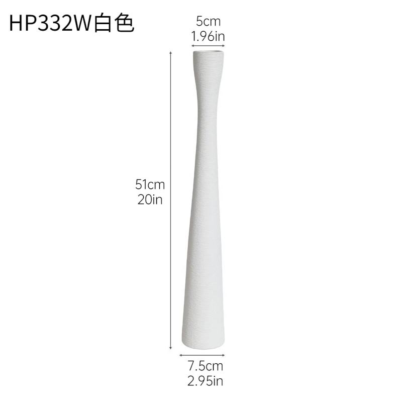 Vaso de cerámica simple y delgada larga larga rama larga flor grande arreglador de flores gabinete de televisión gabinete de entrada decoración doméstica