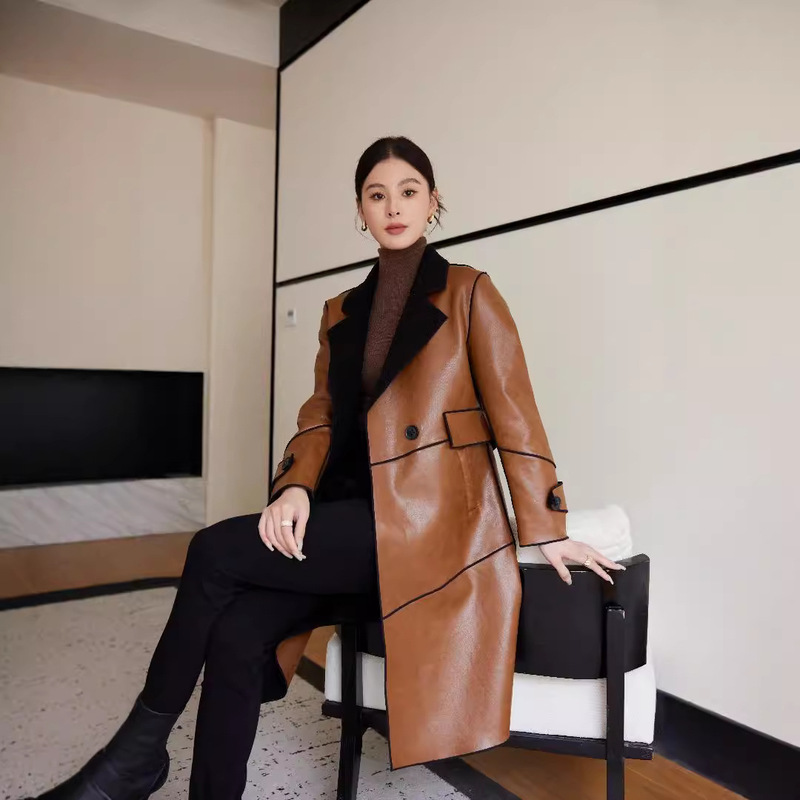 New Fur One Women's Coat Slim Fit Slim Look Long fleece-lined Lambswool Women's Coat New Fur One Women's Coat Slim Fit Slim Look Long fleece-lined Lambswool Women's Coat