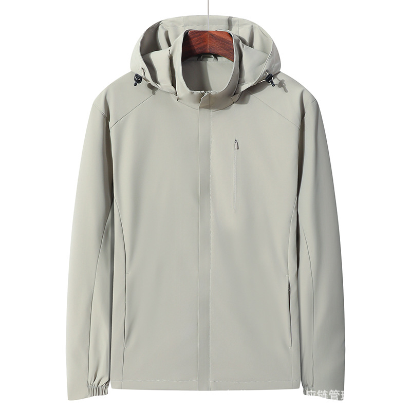 26 Autumn Elastic Windbreaker All-Weather Outdoor Unisex Hooded Jacket Lightweight Windproof Durable Hiking and Mountaineering Clothing