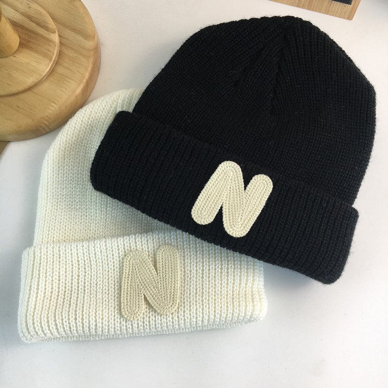 Unisex Autumn and winter trend applied-cloth woolen hat women's and women's couples warm knit hat Fashion pullover hat cold hat_voghion.com