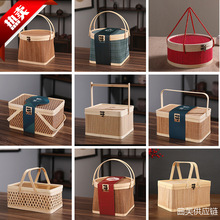 纯手工竹编篮子端午节包装盒粽子礼品盒糕点竹筐手提鸡蛋批发