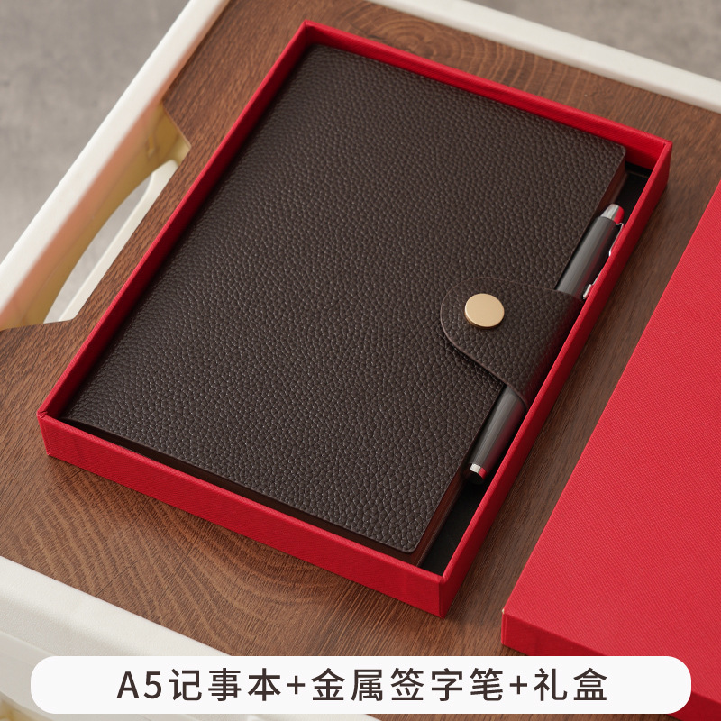 可拍软皮a5商务记事本本子搭扣书签日记本高颜值笔记本套装定制|undefined