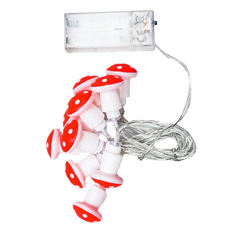 국경 새 LED 붉은 버섯 빛 문자열 가을 수확 축제 장식 빛 크리스마스 소나무 과일 조명