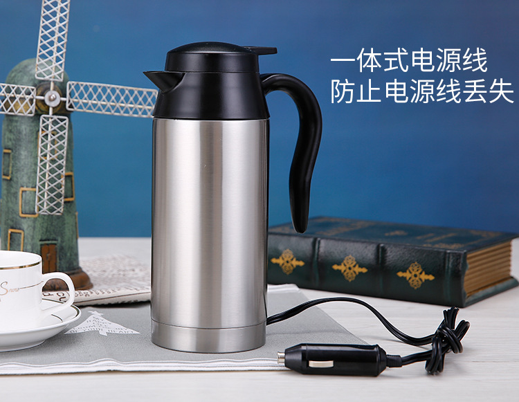 Cross-Border Double-Layer Stainless Steel Car Water Kettle Heating Cup Pot Constant Temperature Car 12V24V Voltage Water Heater Boiling Water