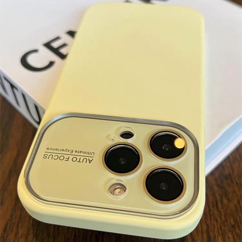 适用iPhone16手机壳液态硅胶软壳大视窗苹果15promax简约纯色全包