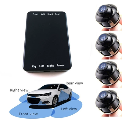 360-degree panoramic car camera control switch 4-way converter +360-degree reversing image camera Universal