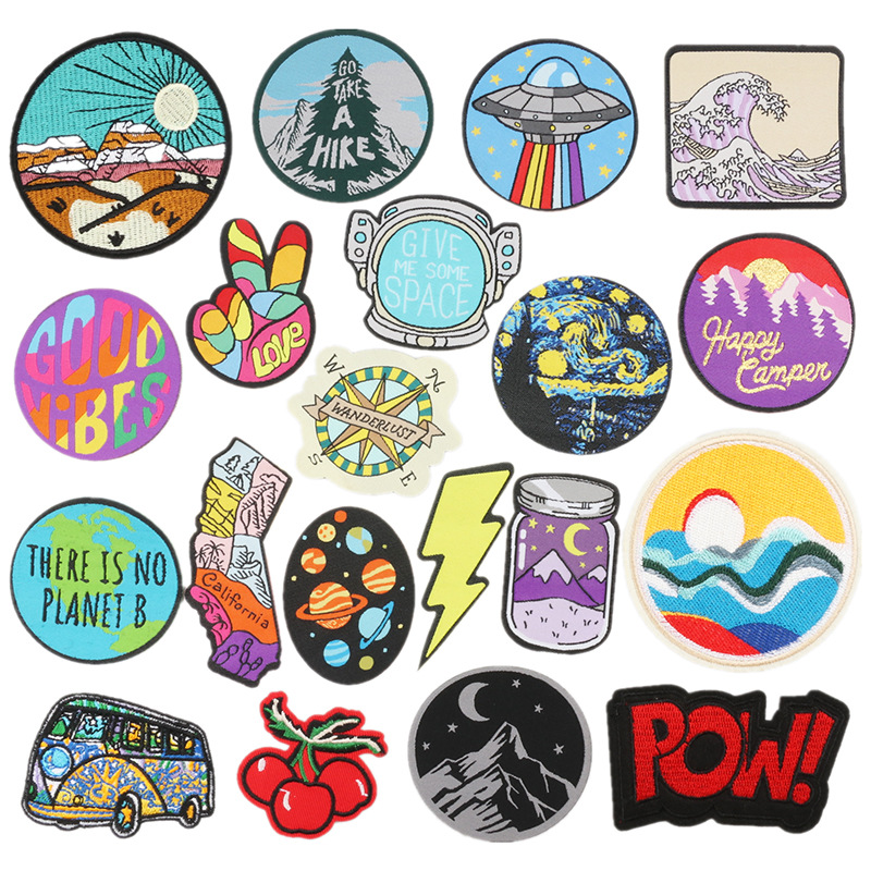 sunset embroidery cloth sticker  embroidery clothes sticker