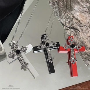 Original Vintage Lolita Punk Cross sweater chain Halloween gothic men and women subculture necklace accessories
