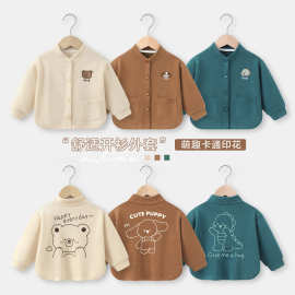 秋冬婴儿衣服棒球服宝宝外套卡通印花春装春秋儿童小童上衣保暖款