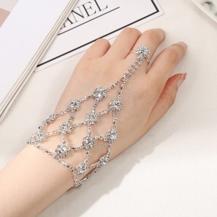 Korean style ladies leaf bracelet crystal circle butterfly rhinestone foot ring integrated bridal wedding accessories
