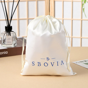 Advertising Satin Drawstring Bag Printable Logo Satin Corset Storage Bag Gift Handbag Dustproof Bag