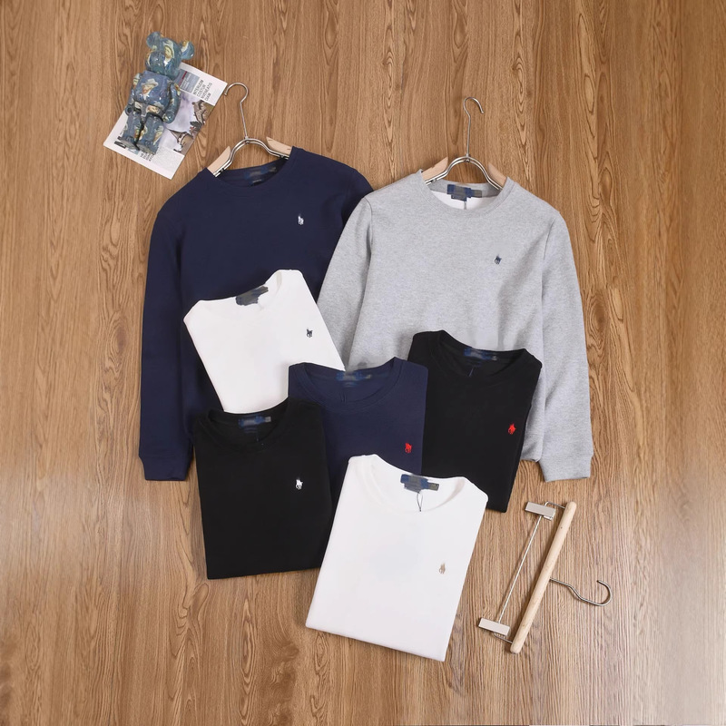 Spring and Autumn Paul Classic Polo Logo Round Neck Pullover Men's Sweatshirt Embroidered Solid Color Pure Cotton Warm Casual Rl Spring and Autumn Paul Classic Polo Logo Round Neck Pullover Men's Sweatshirt Embroidered Solid Color Pure Cotton Warm Casual Rl