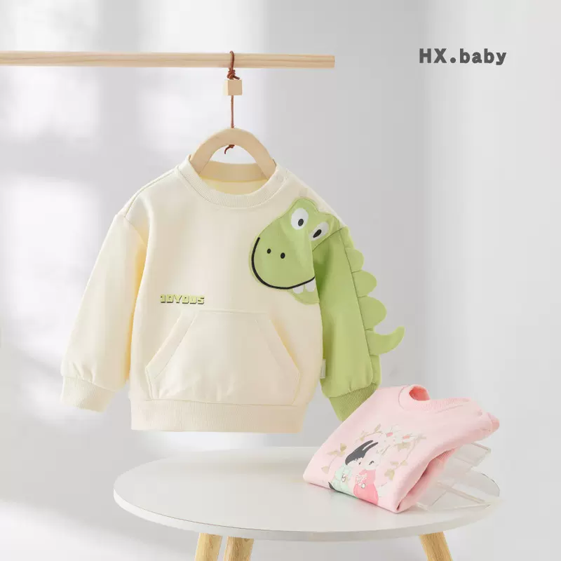 宝宝卫衣秋季新款男宝宝长袖套头圆领上衣儿童单上衣男宝休闲卫衣