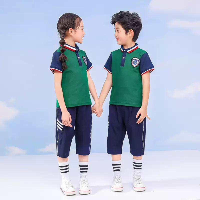夏季中小学生校服厂家批发幼儿园小学生初中高中生夏季校服校园风