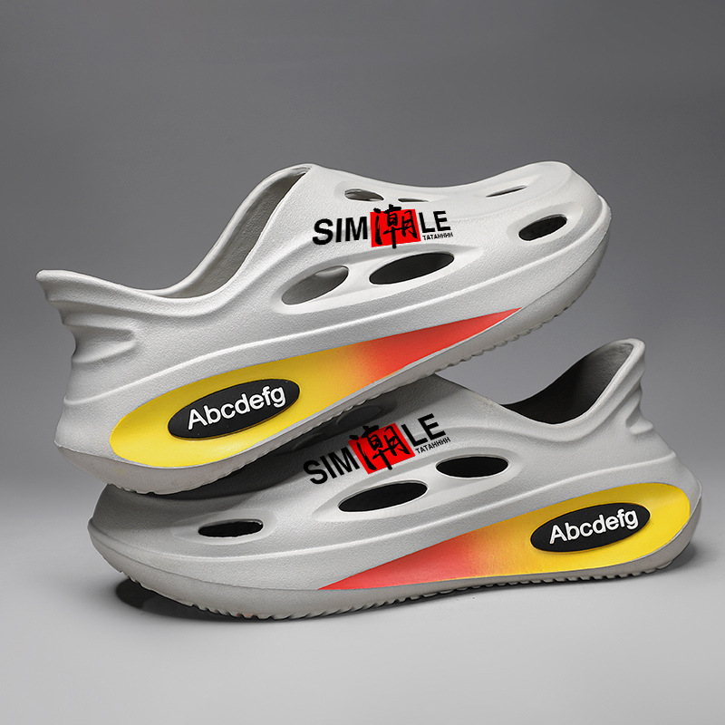 Zapatos con agujeros de coco transfronterizos para hombres en verano, sandalias todo incluido con suela suave pisando mierda, sandalias de playa antideslizantes para exteriores