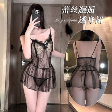 微慕情趣内衣透明诱惑网纱睡衣调情透视抹胸制服蕾丝激情火辣套装