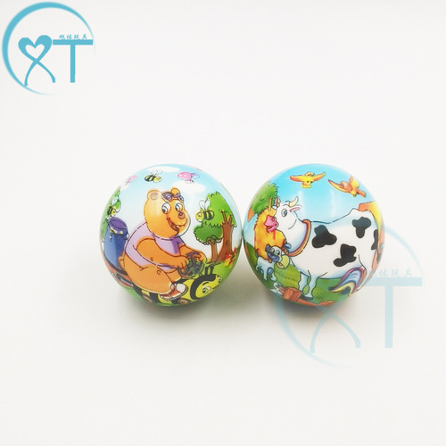Cross-border 5.0 cartoon PU foam sponge ball stress relief and pressure relief toy for children finger piano practice ball