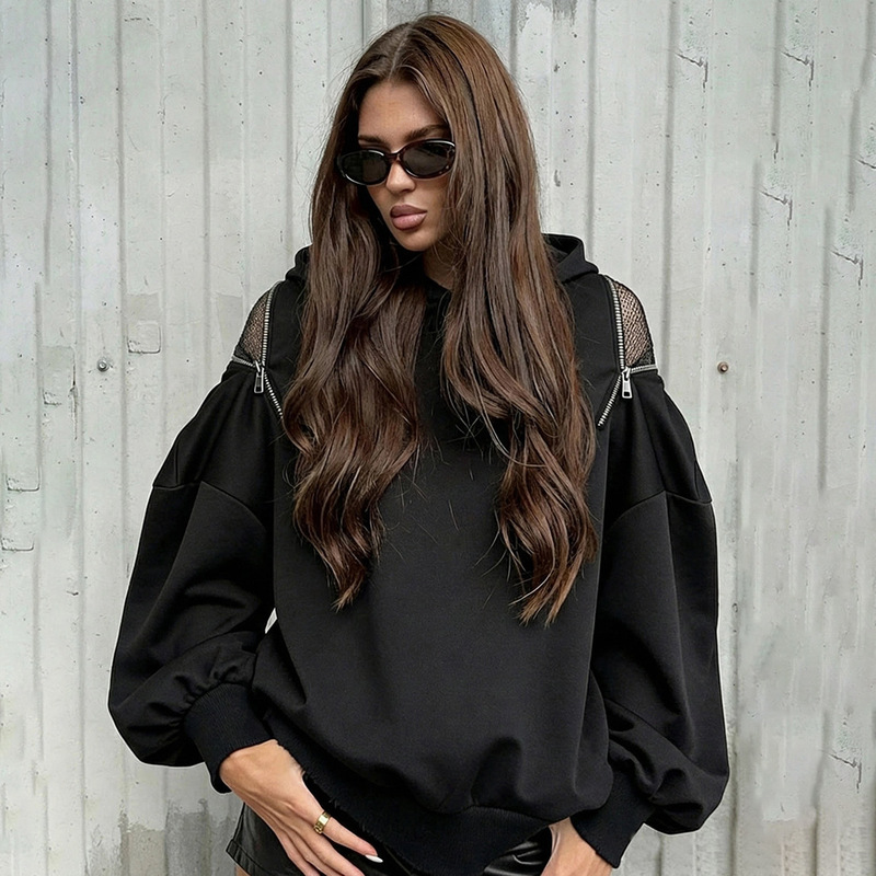 2026 Spring New Fashion Stylish Hooded Design Loose Zipper Long-Sleeve Sweatshirt Amazon Dropshipping 2026 Spring New Fashion Stylish Hooded Design Loose Zipper Long-Sleeve Sweatshirt Amazon Dropshipping