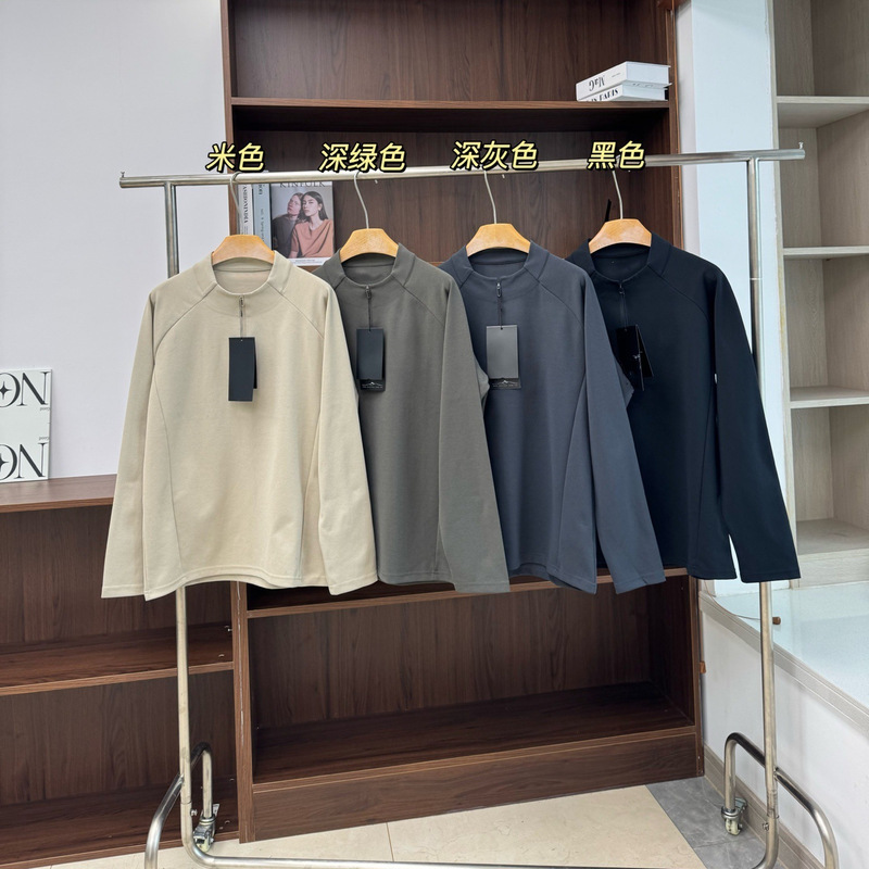 26 Autumn New Men's Lightweight Outdoor Sports Half-Zip Stand Collar Long Sleeve T-Shirt Top 0917t4 26 Autumn New Men's Lightweight Outdoor Sports Half-Zip Stand Collar Long Sleeve T-Shirt Top 0917t4