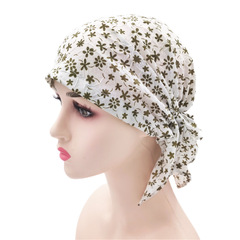 Pure cotton nurse cap designed specifically for chemotherapy patients—perfect for wearing over a shaved head; women's stylish pirate-style triangular cap with built-in white hair-covering headscarf.