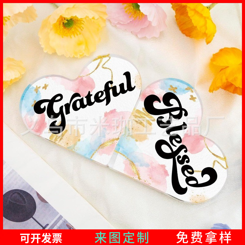 跨境亚克力摆件心形工艺品情人节母亲节万圣节送朋友亲人纪念礼品